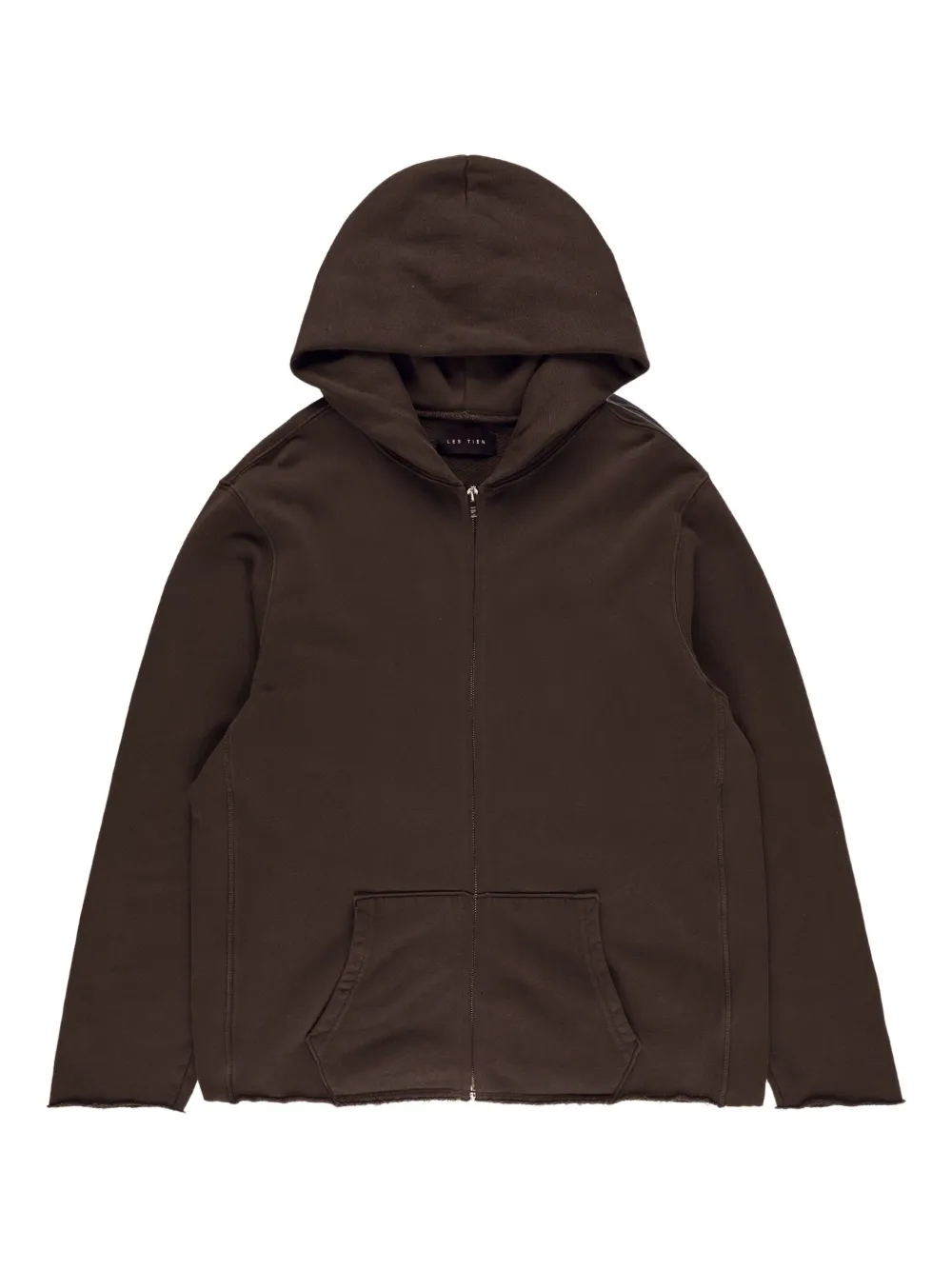 Les Tien raw-edge zip-up hoodie Bruin