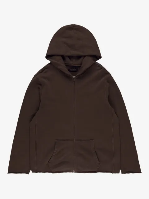Les Tien hoodie con cierre y bordes sin rematar