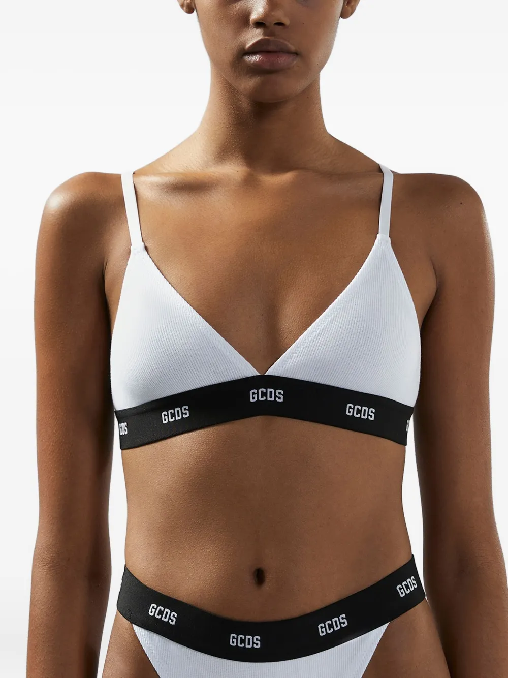 Gcds Logo-band Triangle Bra In White