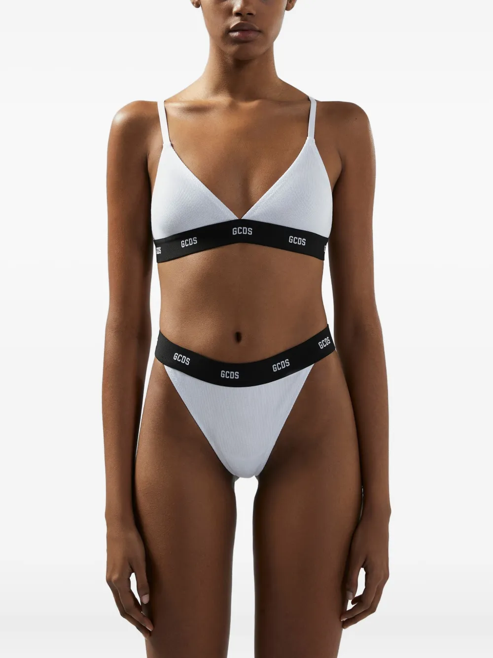 Gcds Logo-band Triangle Bra In White