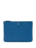 CHANEL Pre-Owned 2016-2017 Medium CC Chevron Caviar O Case clutch bag - Blue