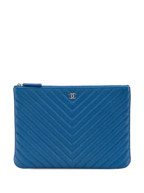CHANEL Pre-Owned 2016-2017 Medium CC Chevron Caviar O Case clutch bag
