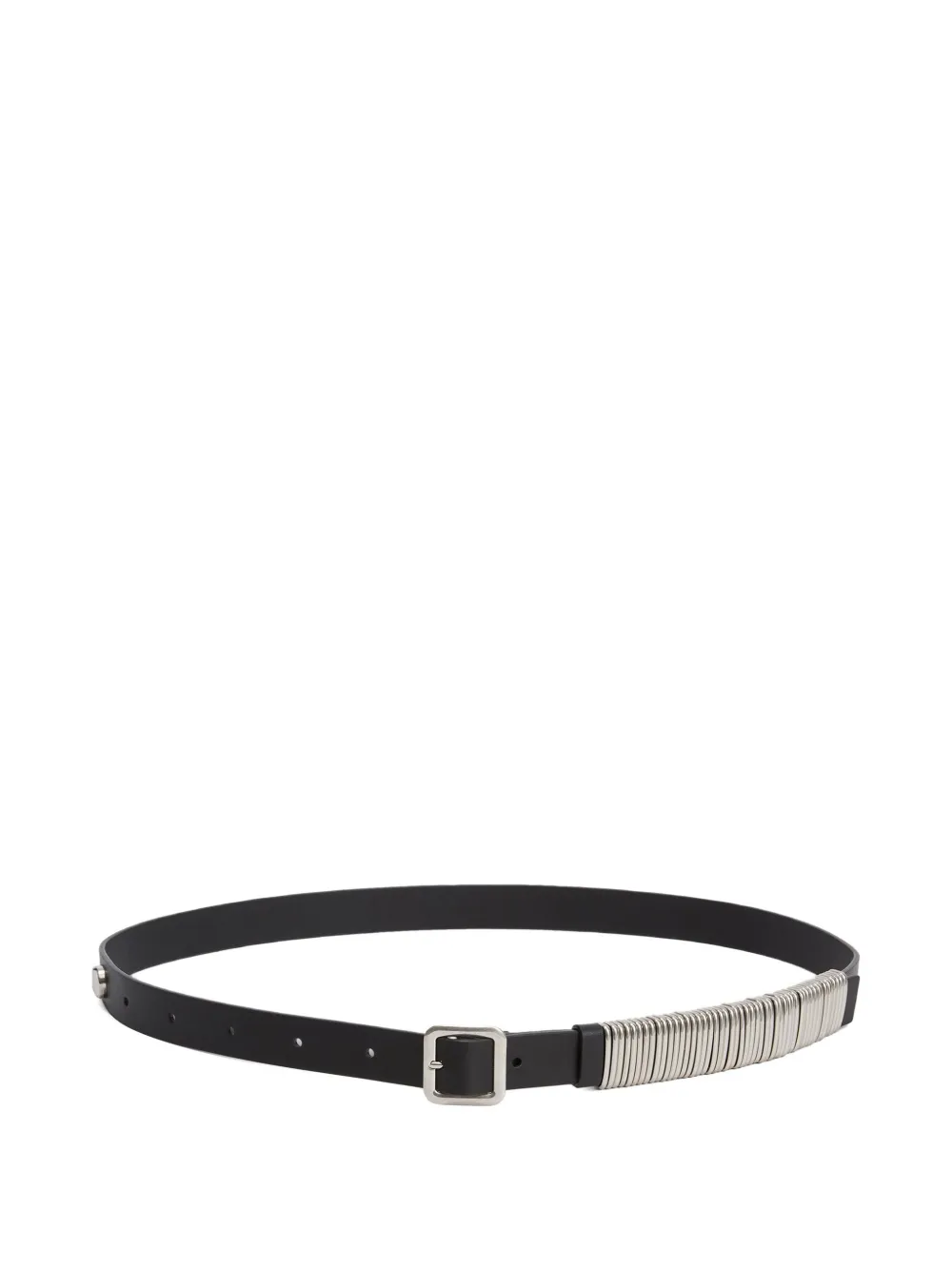 Jil Sander Leren riem met metalen ring Zwart