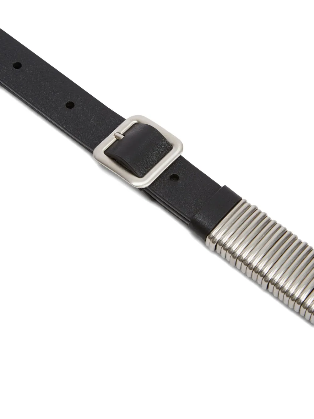 Jil Sander Leren riem met metalen ring - Zwart