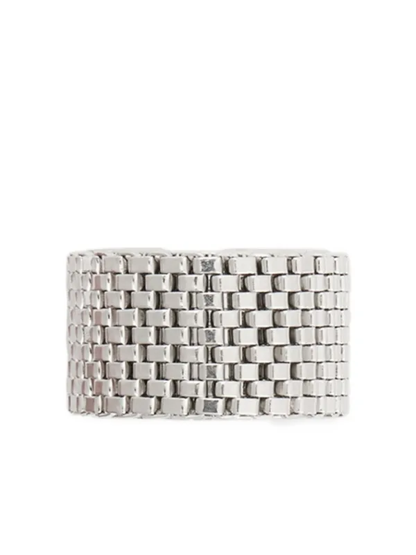 JIL SANDER シルバー テクスチャード リング Jil Sander テクスチャード リング | シルバートーン | FARFETCH JP