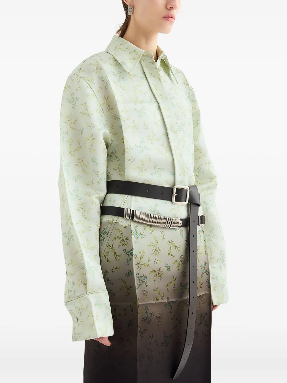 Jil Sander Blouse met bloemenprint Groen