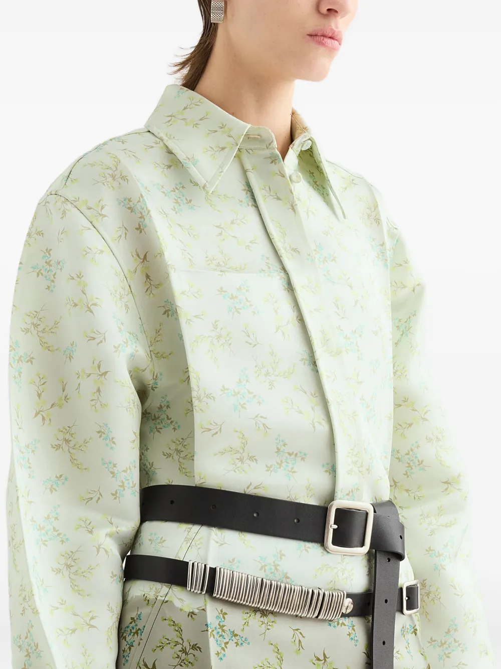 Jil Sander Blouse met bloemenprint Groen