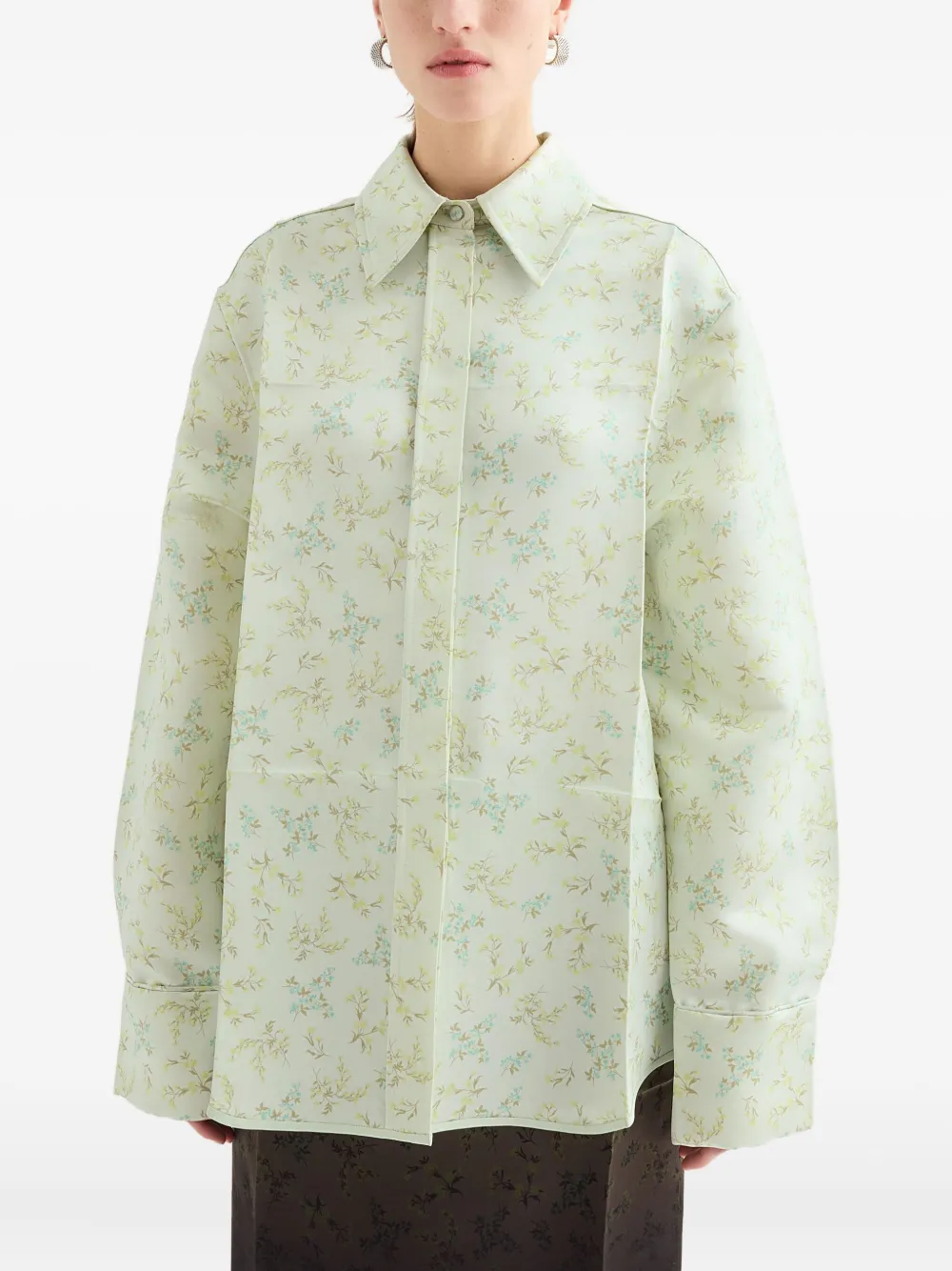 Jil Sander Blouse met bloemenprint - Groen