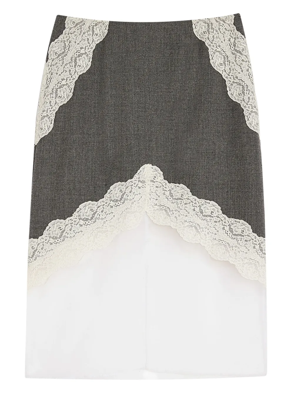Jil Sander lace-trimmed layered skirt | Grey | Image 1