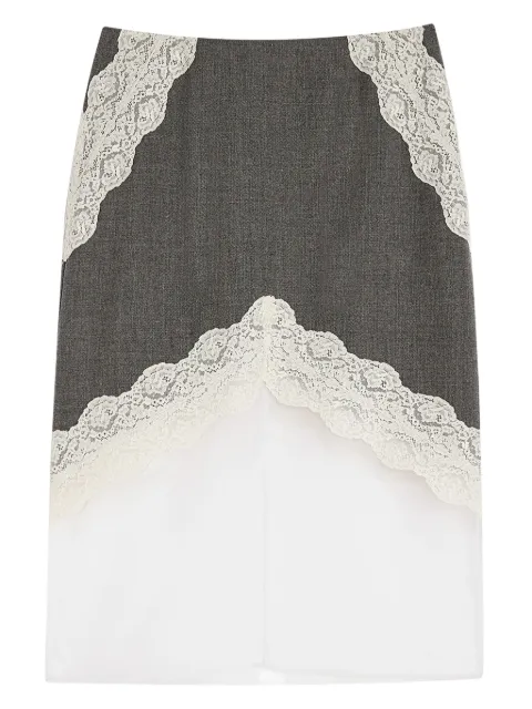 Jil Sander lace-trimmed layered skirt