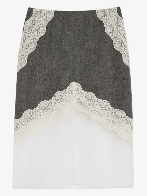 Jil Sander lace-trimmed layered skirt
