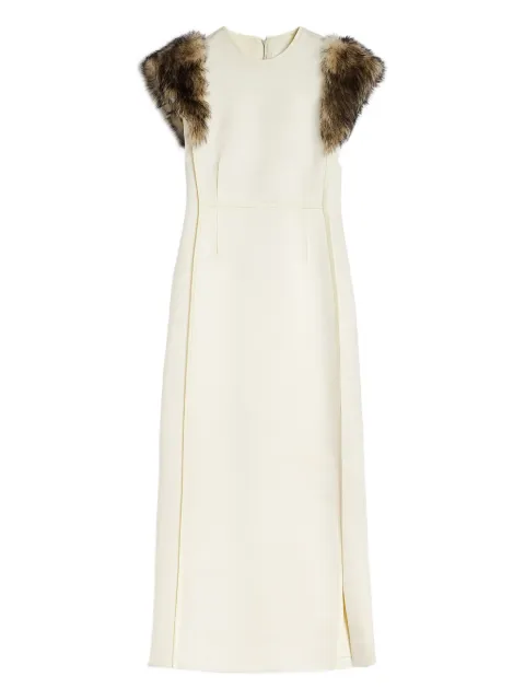 Jil Sander fur-trimmed sleeveless maxi dress