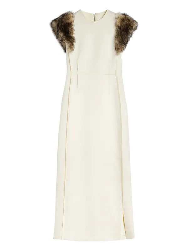 Jil Sander fur-trimmed Sleeveless Maxi Dress | Neutrals | FARFETCH