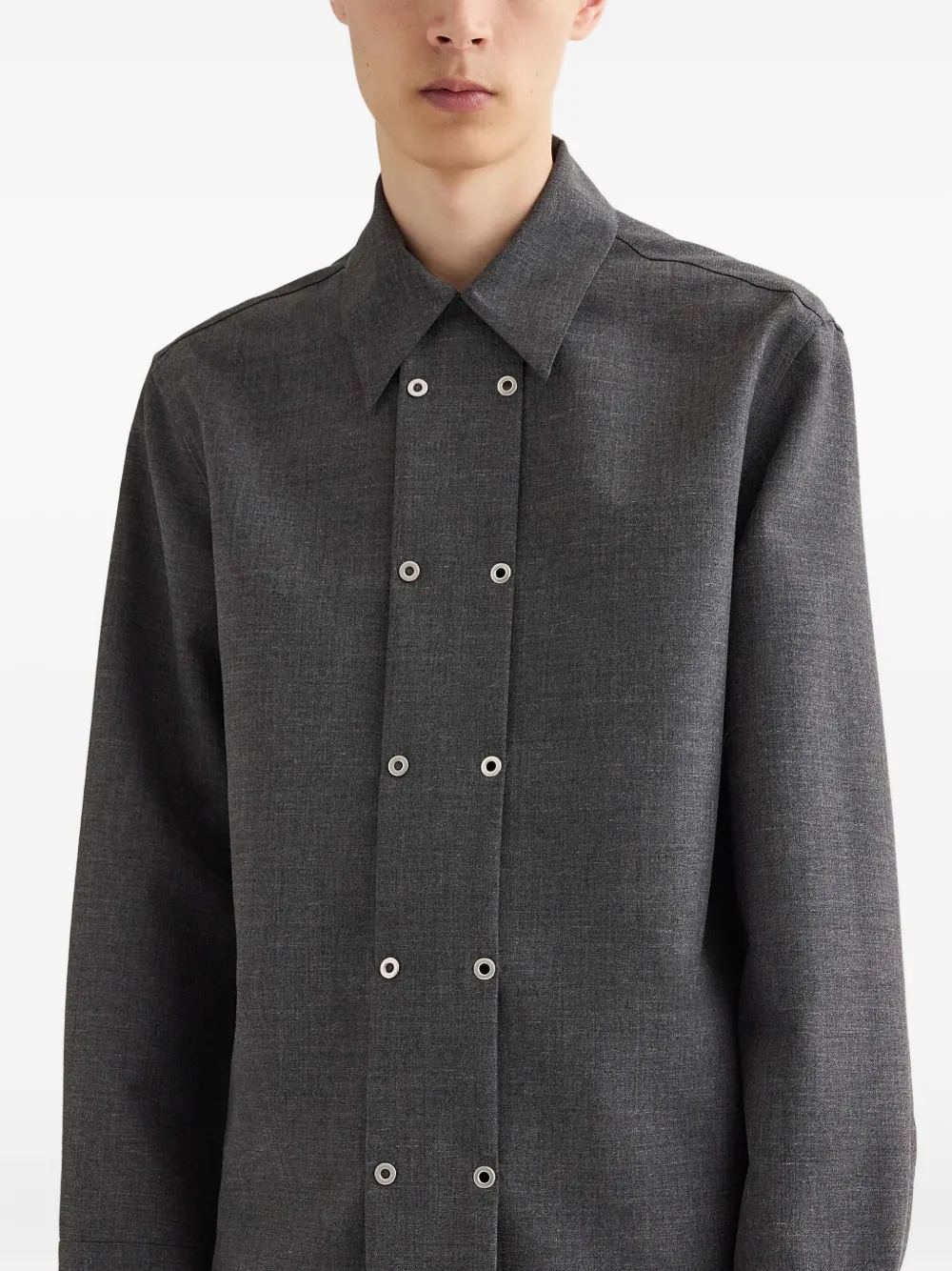 Jil Sander Button-up cargo overhemd Grijs