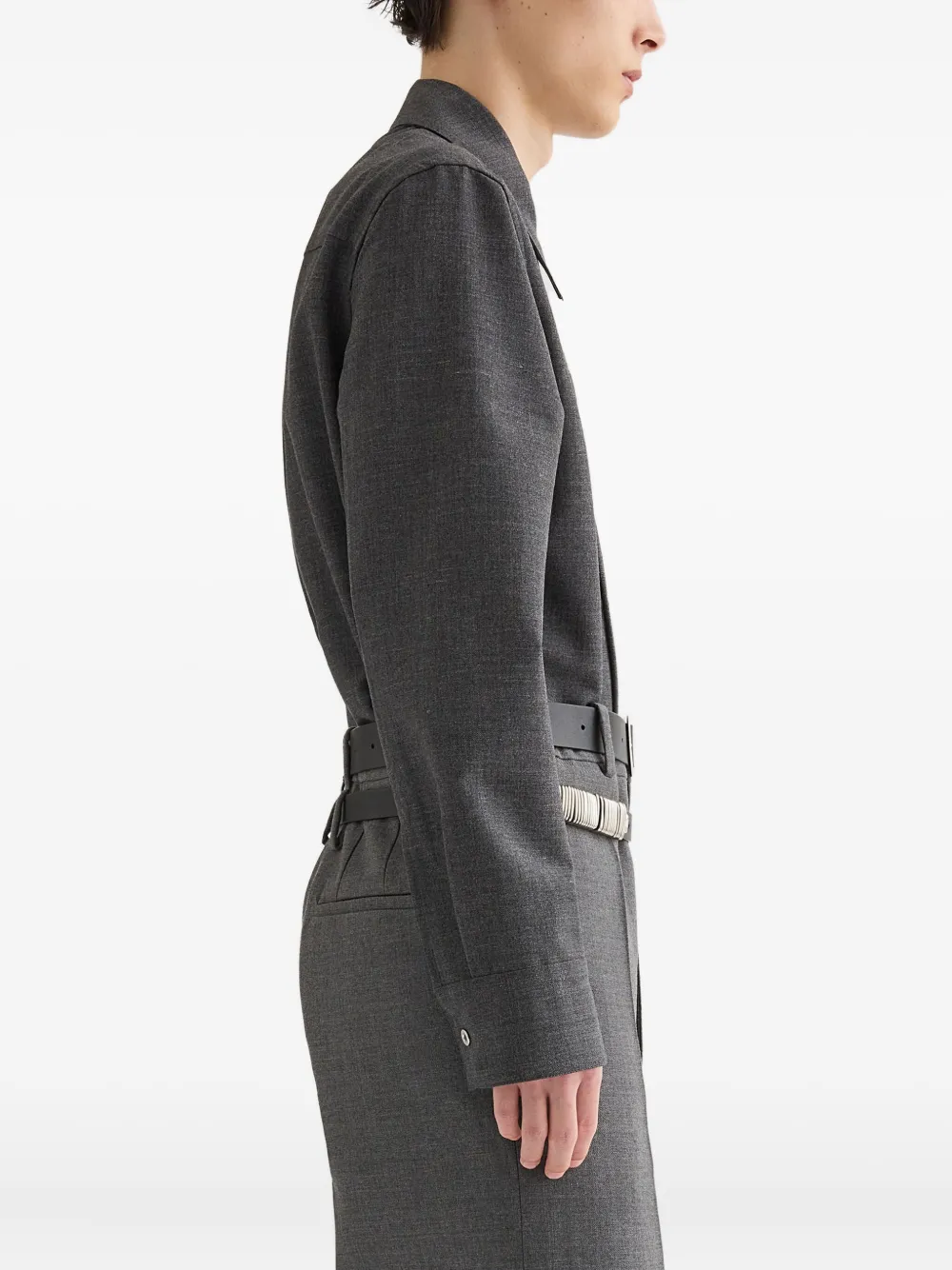 Jil Sander Button-up cargo overhemd Grijs