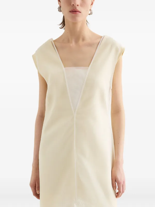 Jil Sander ノースリーブ Vネックドレス | ホワイト | FARFETCH JP