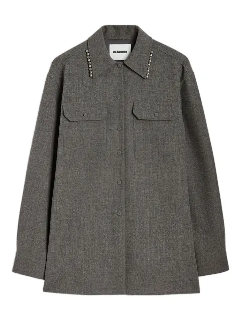 Jil Sander pearl-embellished button-up shirt
