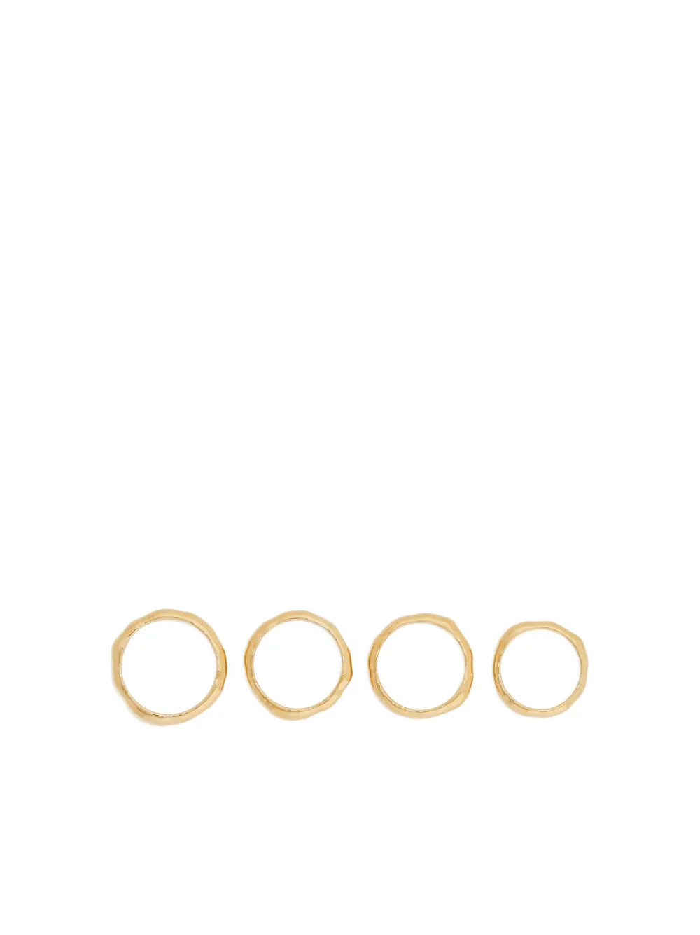 engraved logo irregular-surface rings (set of four)