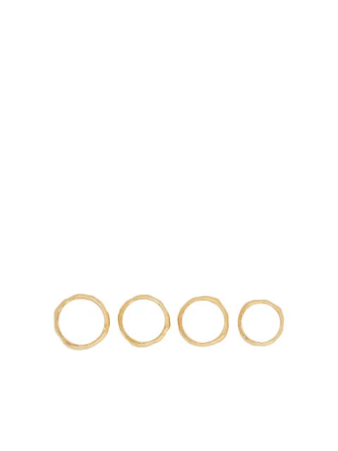Jil Sander engraved logo irregular-surface rings (set of four)