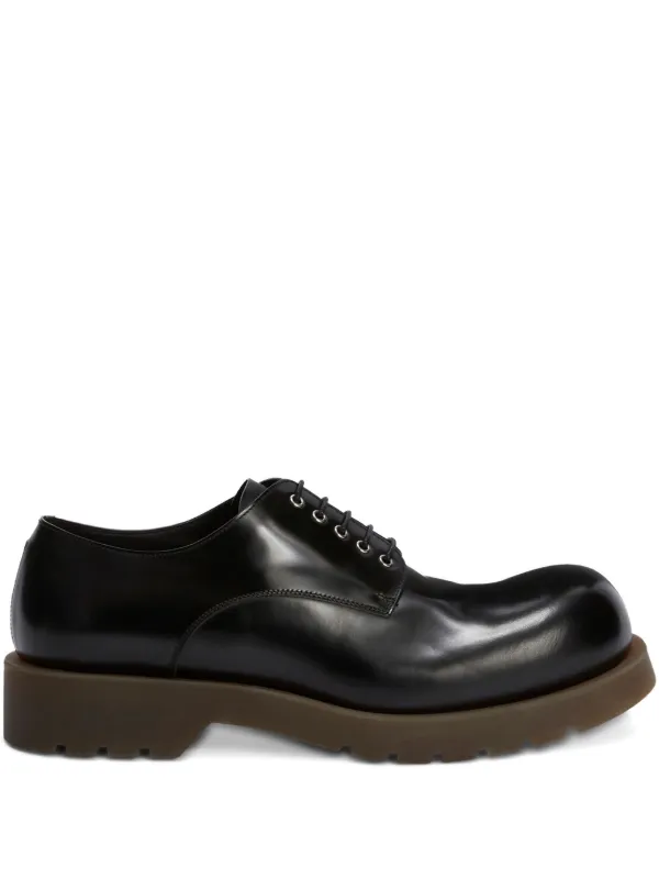 靴 JIL SANDER / Four Belt Platform Derbies Jil Sander Wood Platform Derby Shoes Black Leather
