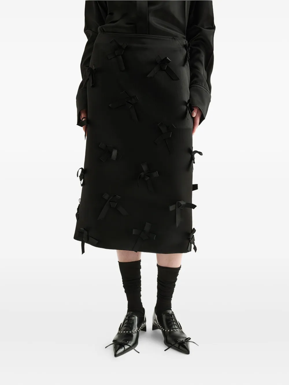 Jil Sander Rok verfraaid met strik - Zwart