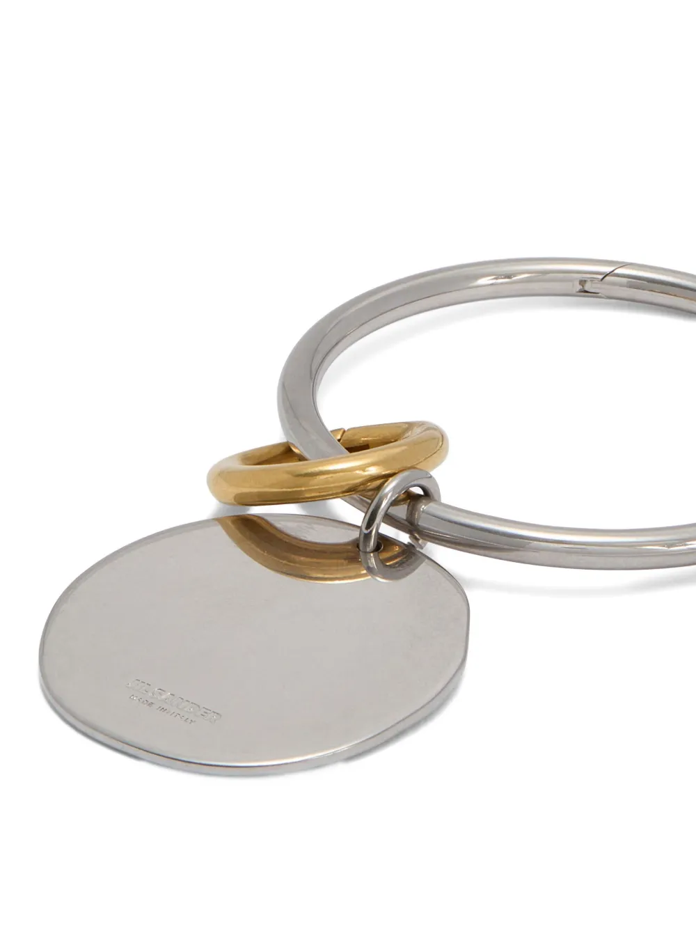 Jil Sander Tweekleurige ronde sleutelhanger Zilver