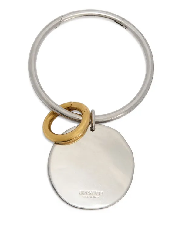 Jil Sander ツートーン サークル キーホルダー | シルバートーン