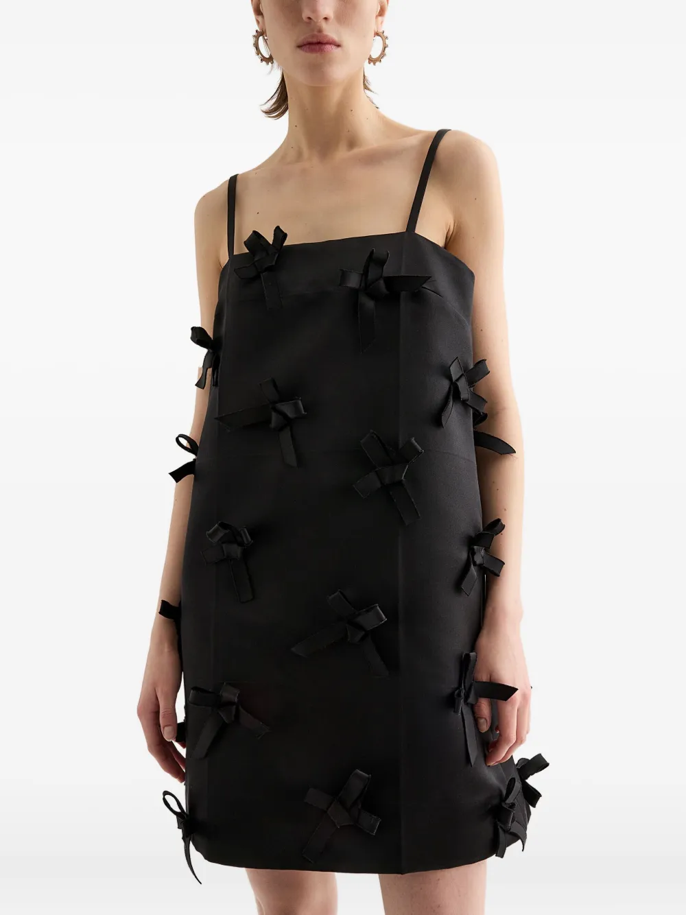 Jil Sander Duchess mini-jurk verfraaid met strik Zwart