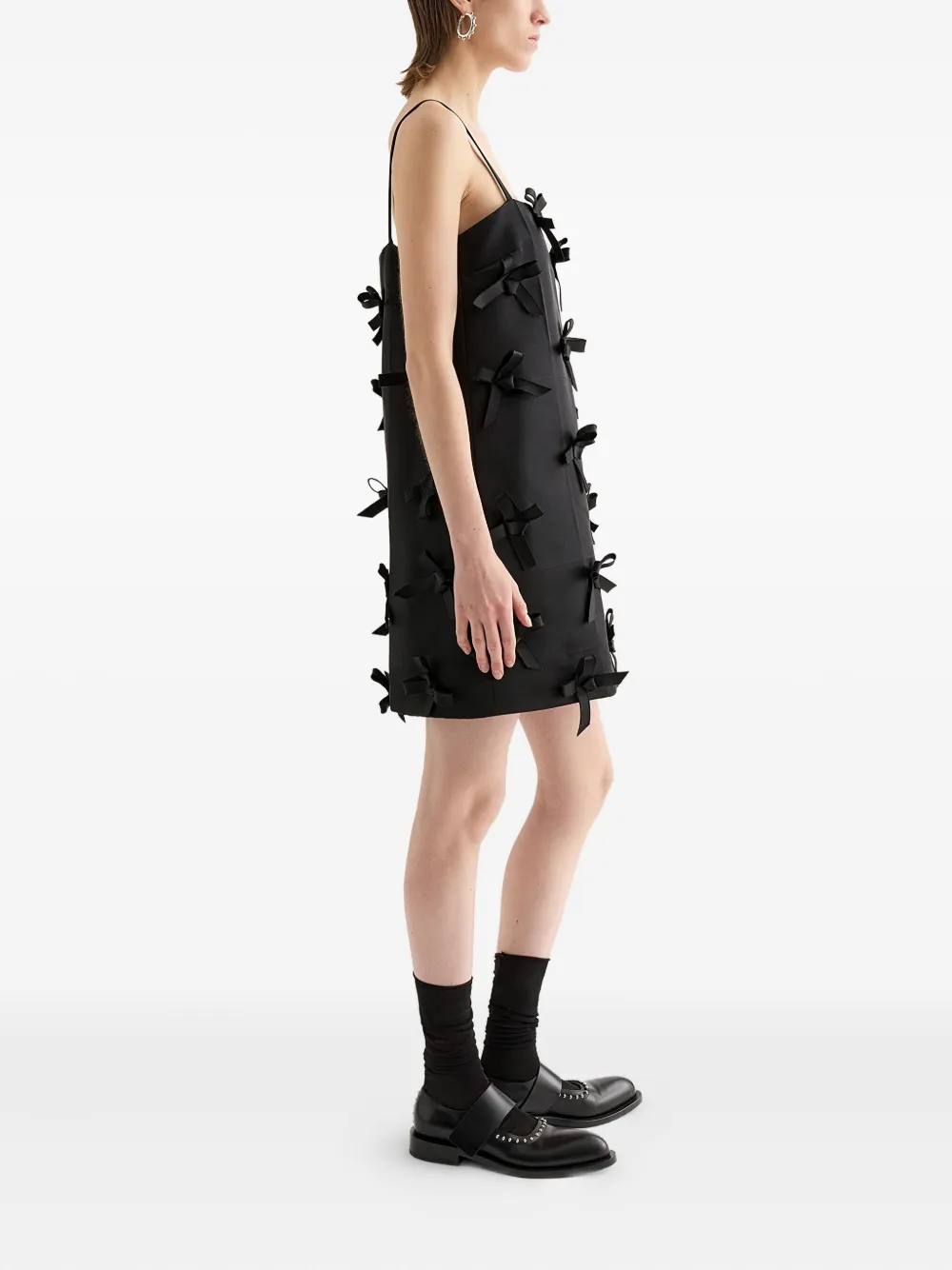 Jil Sander Duchess mini-jurk verfraaid met strik Zwart