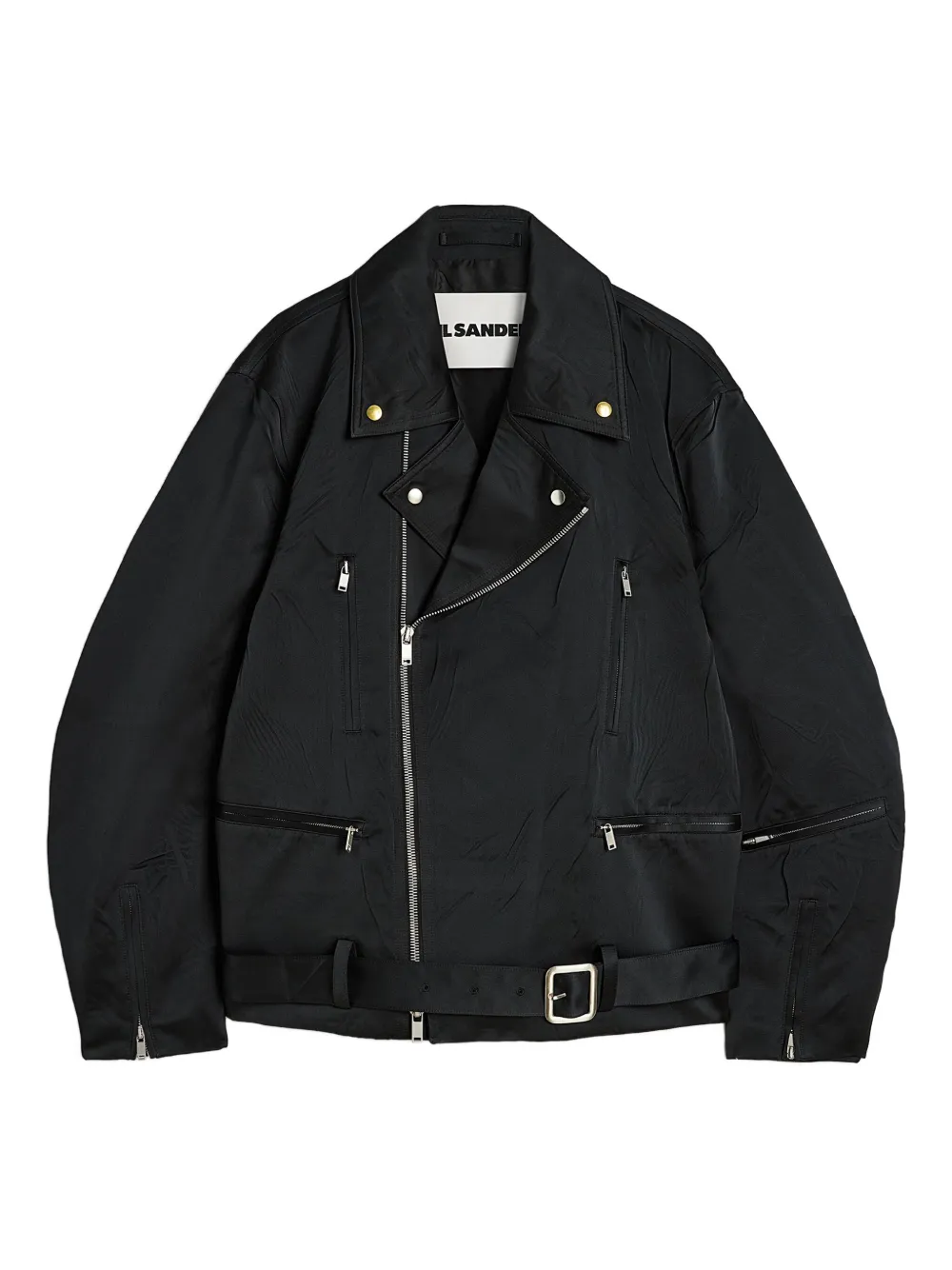Jil Sander Duchess Zip-up Jacket In Black