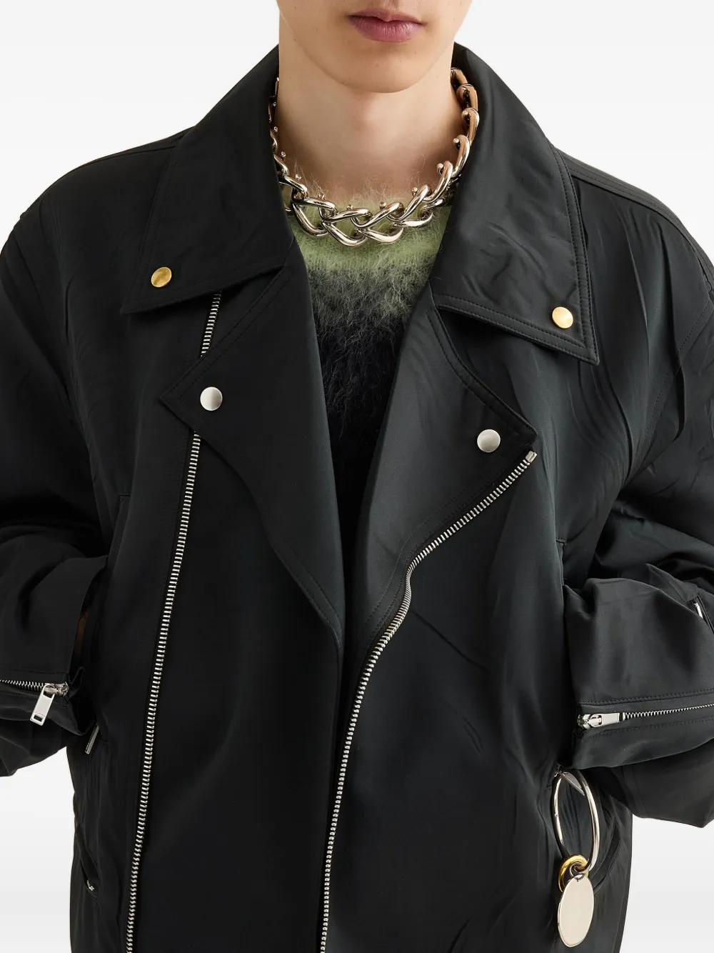 Jil Sander Duchess Zip-up Jacket In Black