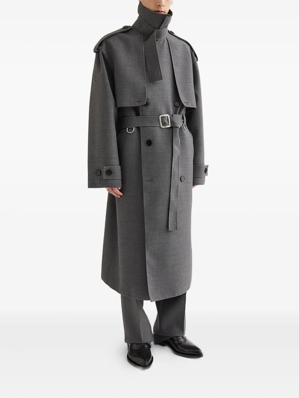 Jil Sander abrigo con doble botonadura y cinturón | Gabardinas | Image 2
