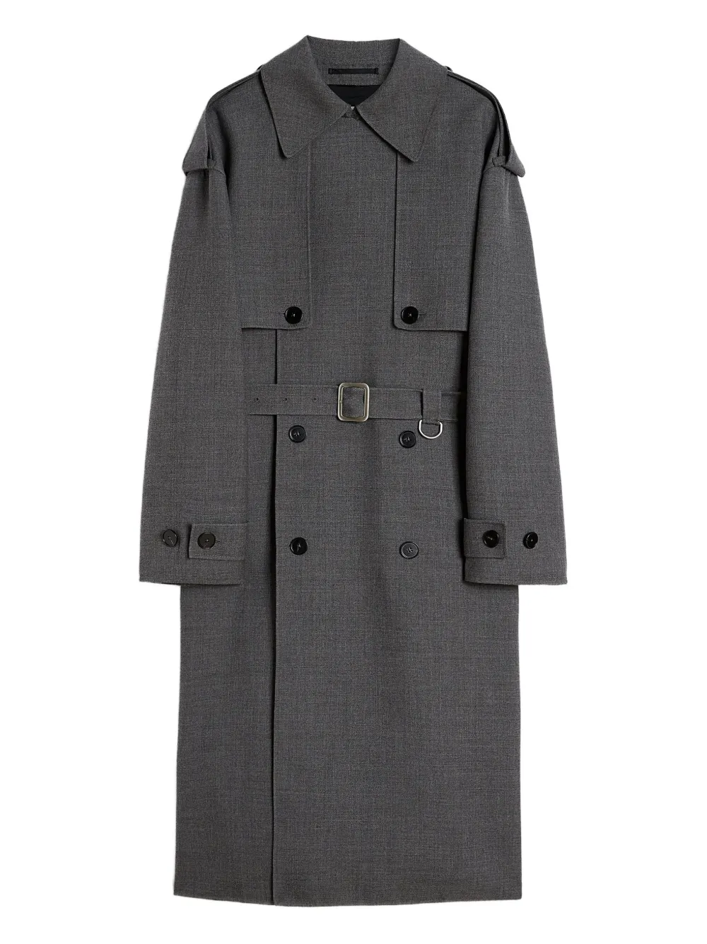 Jil Sander abrigo con doble botonadura y cinturón | gris | Image 1