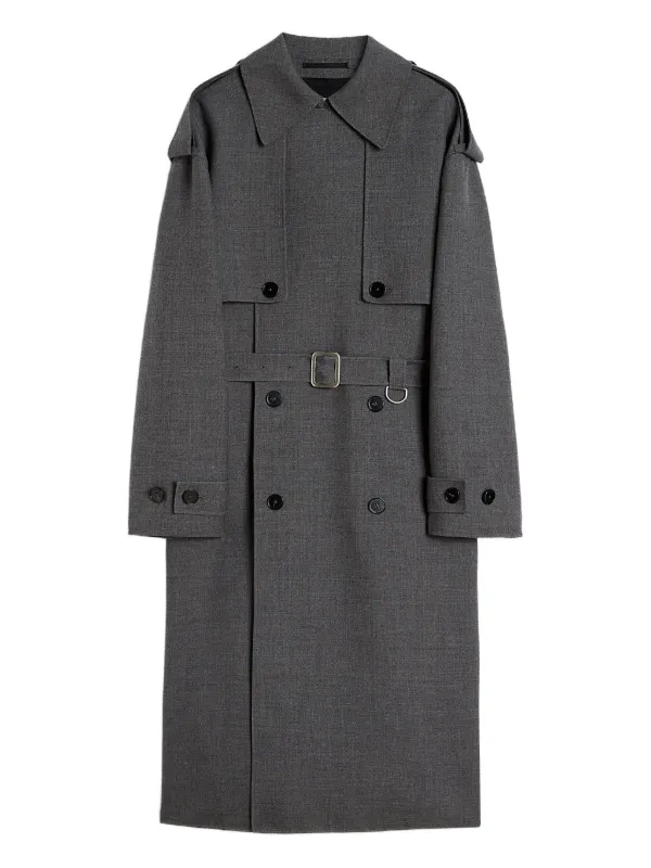 Jil Sander ベルテッド ダブルコート | グレー | FARFETCH JP