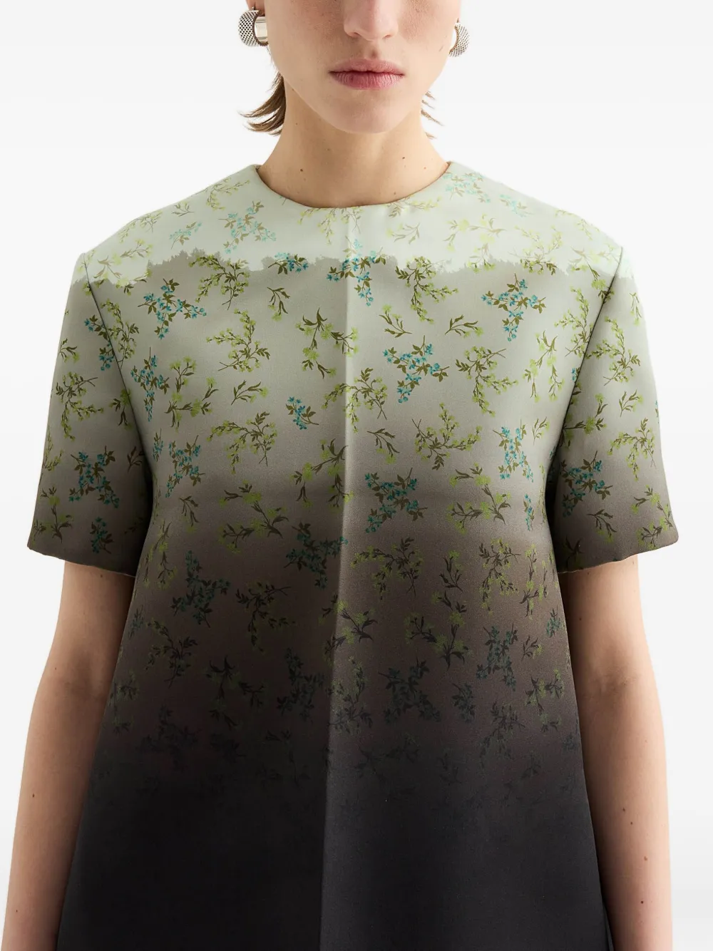 Jil Sander Mini-jurk met bloemenprint en kleurverloop Groen