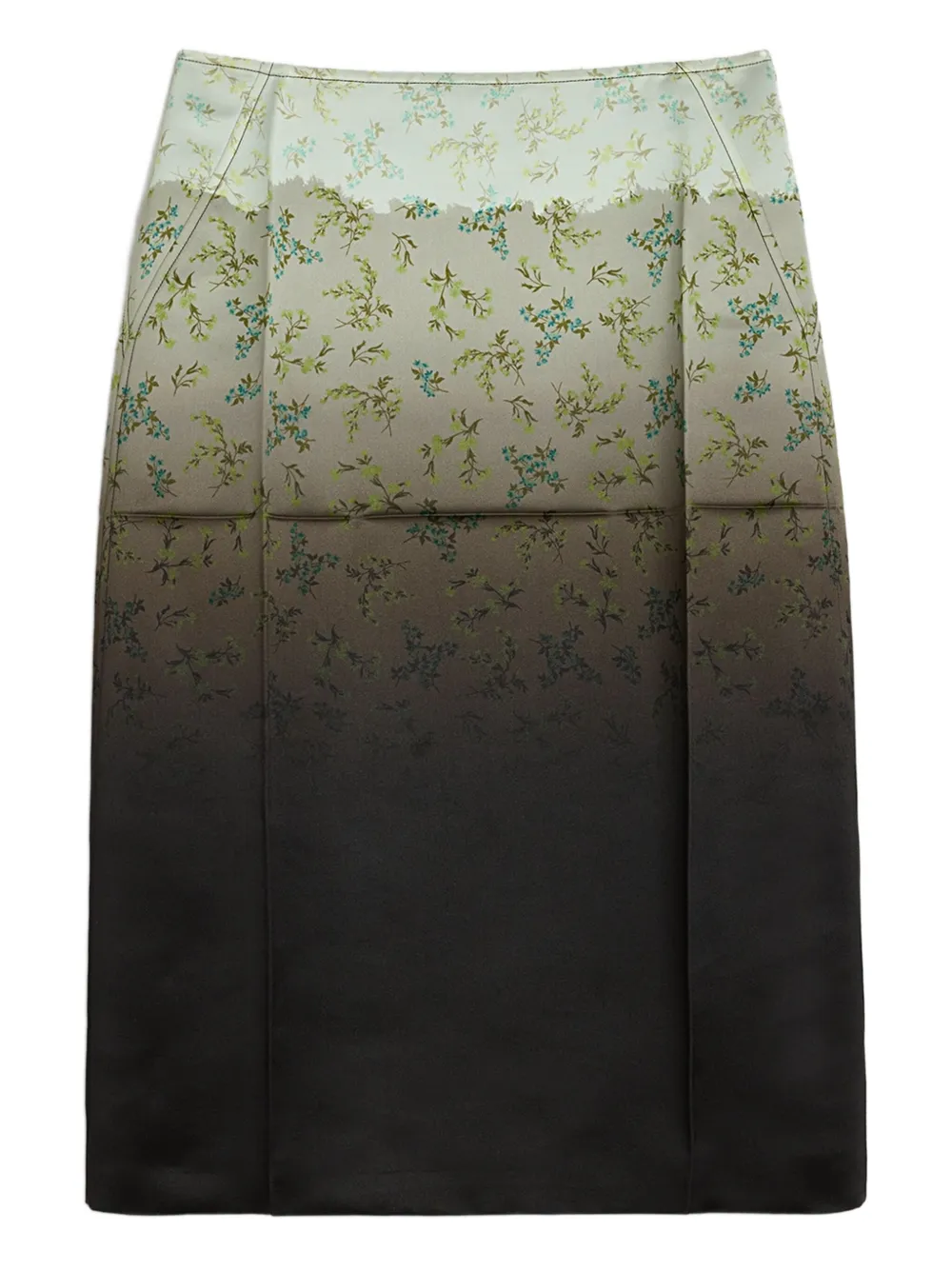 Jil Sander Gradient Floral-printed Midi Skirt In Brown