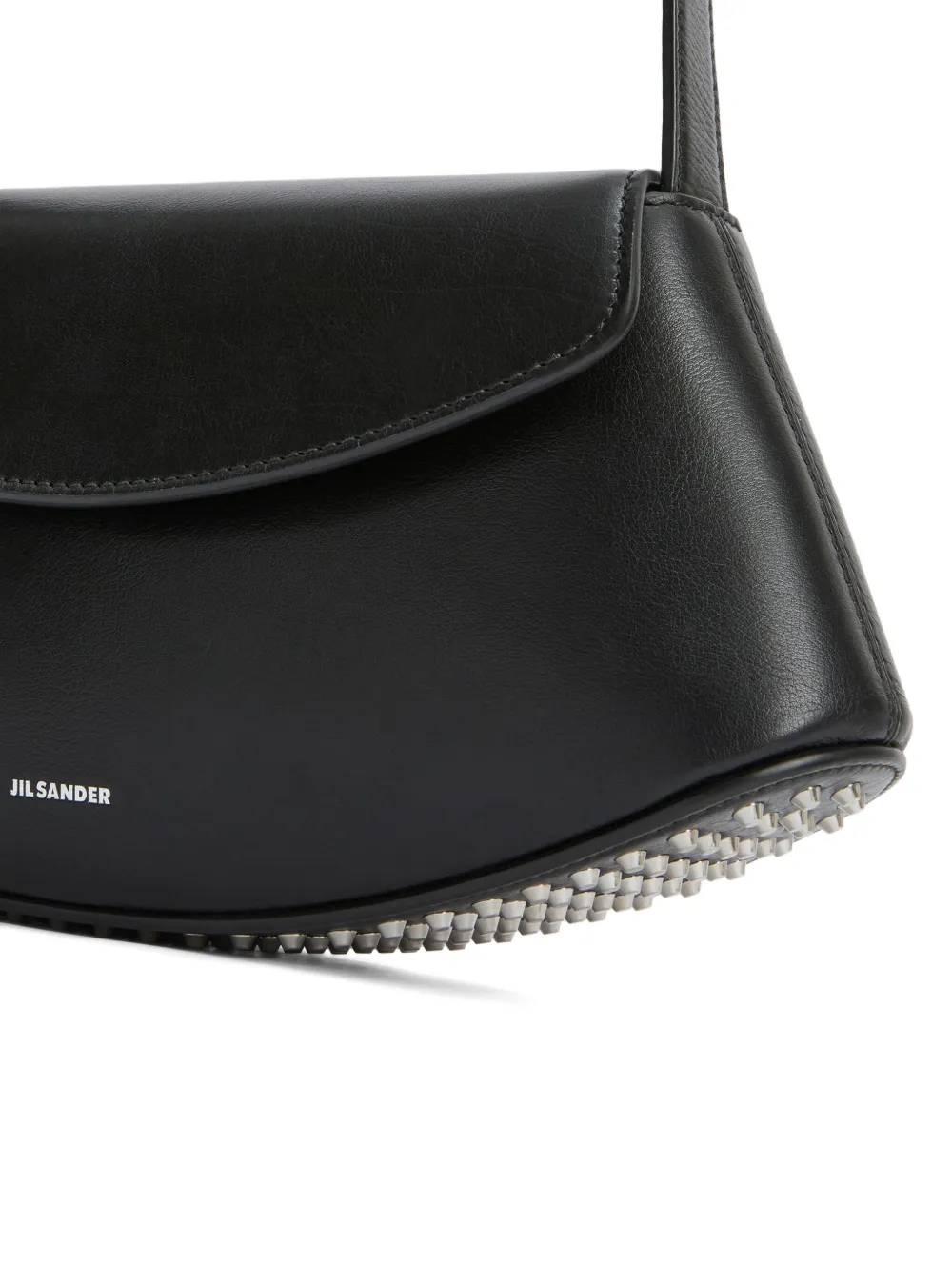 Jil Sander Kleine Eldorado leren schoudertas Zwart