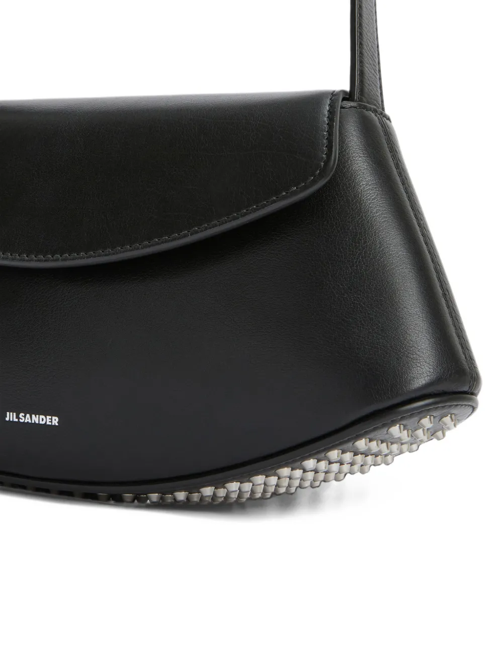 Jil Sander Kleine Eldorado leren schoudertas Zwart