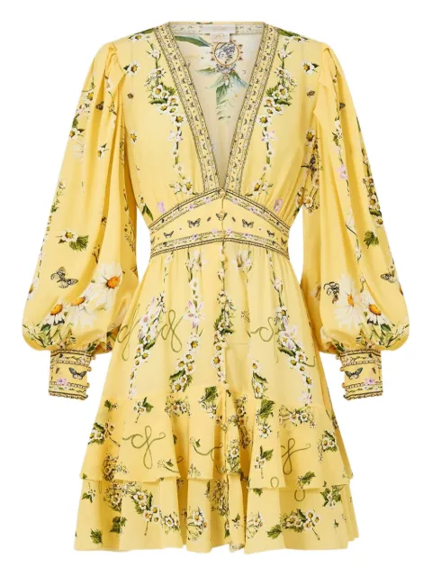 Camilla button-up frilled mini dress
