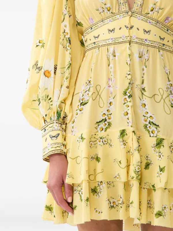 green emerald velvet dress Butter Yellow Drop Waist Cora Midi Dress