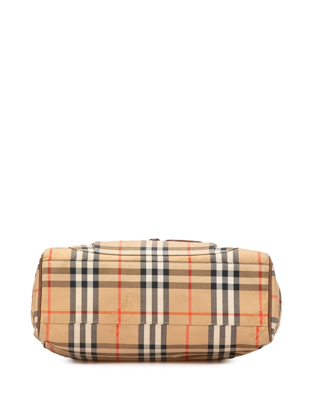 Pre-owned Burberry 20th Century Haymarket Check Canvas Tote Bag In Brown