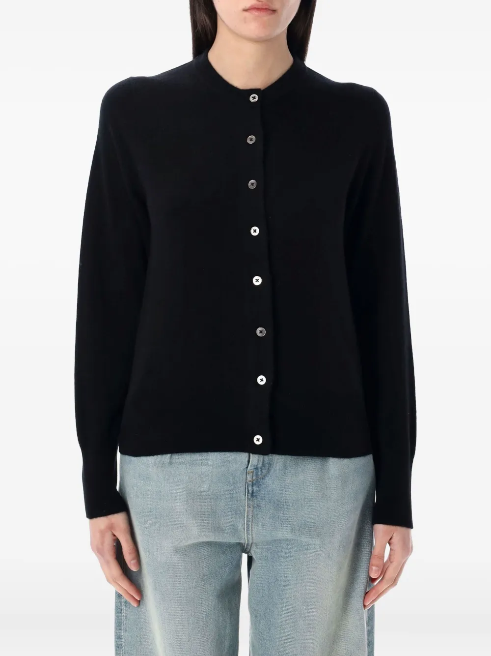 Rhea button-front cardigan | Black | Image 1