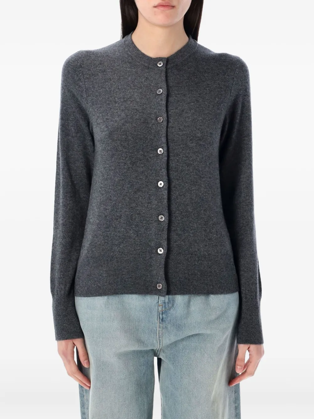 Rhea button-front cardigan | Grey | Image 1