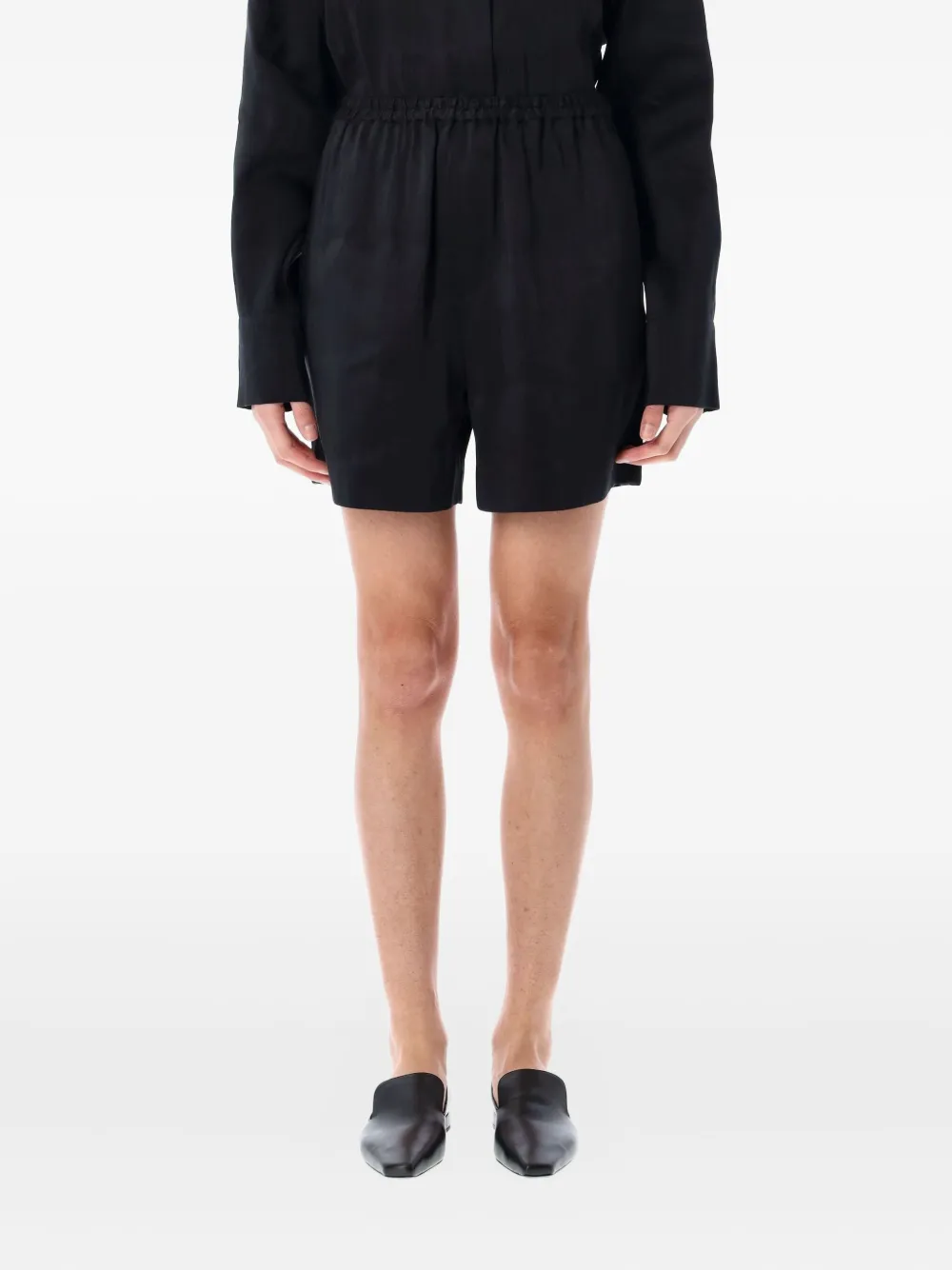LouLou de Saison Adonia elasticated-waistband shorts Zwart