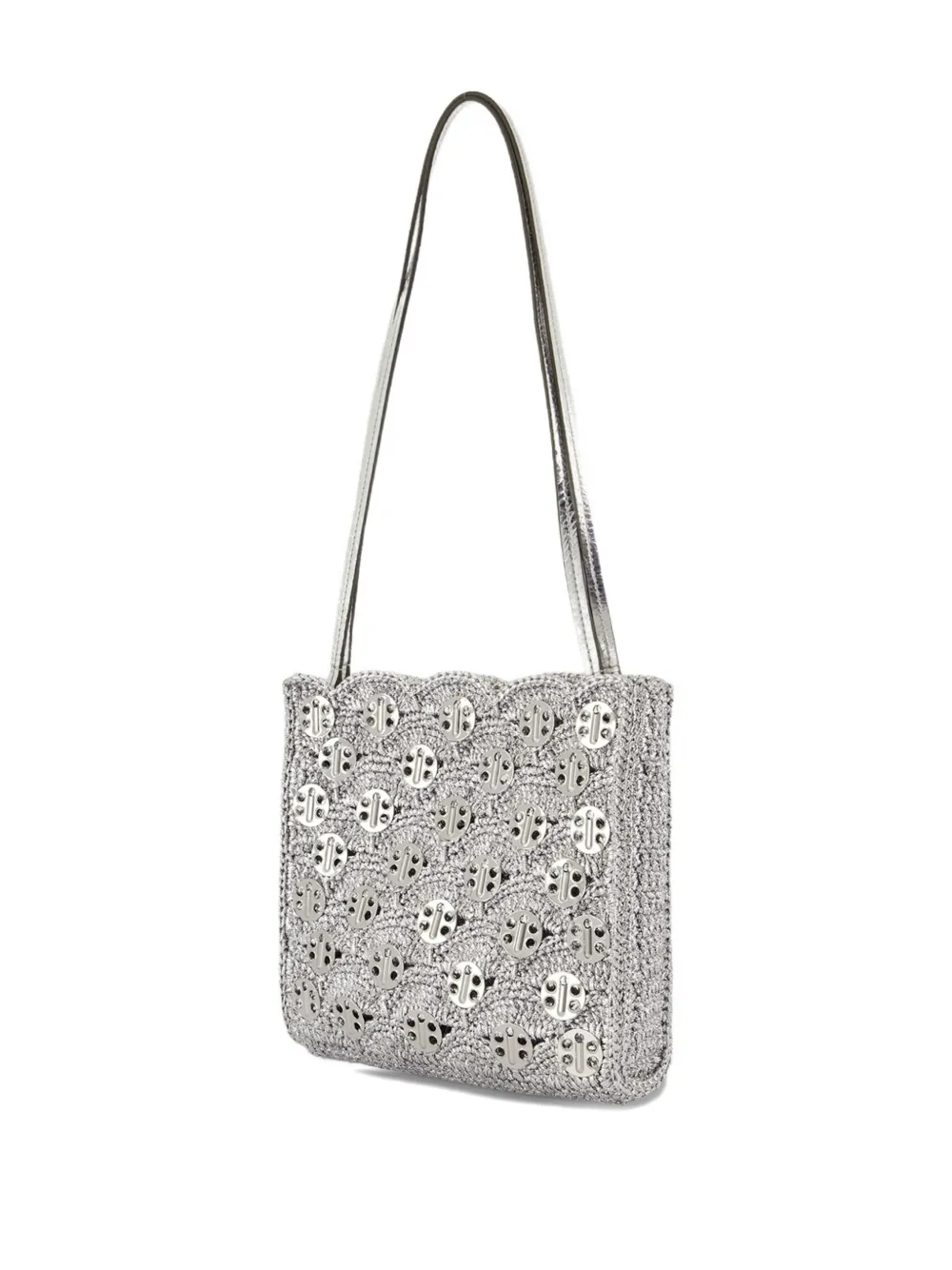 Rabanne Schoudertas met gewelfde afwerking Zilver
