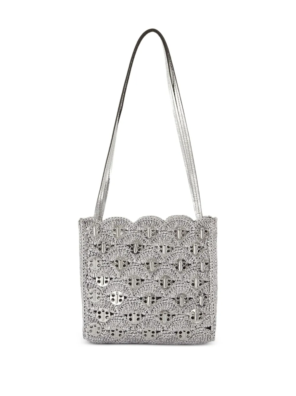 Rabanne Schoudertas met gewelfde afwerking - Zilver