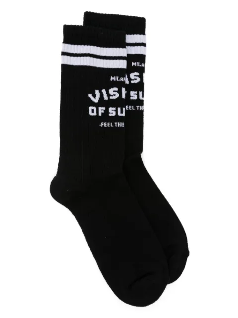 Vision Of Super logo-jacquard socks