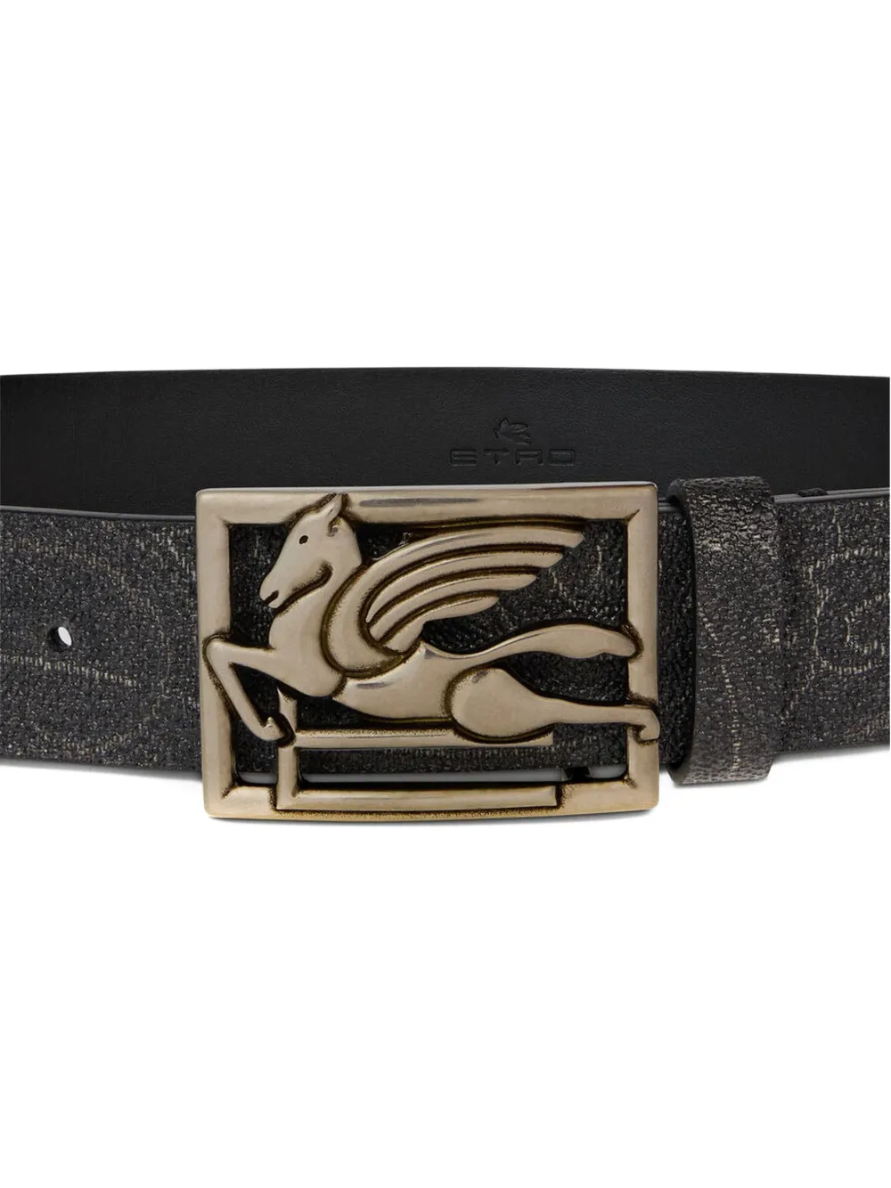 ETRO Pegaso leren riem - Zwart