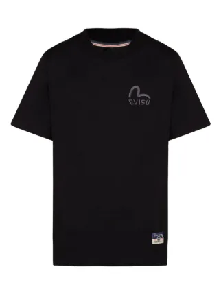 jacaさん専用 EVISU ブラック 半袖シャツ 40 EVISU ロゴ Tシャツ | ブラック | FARFETCH JP