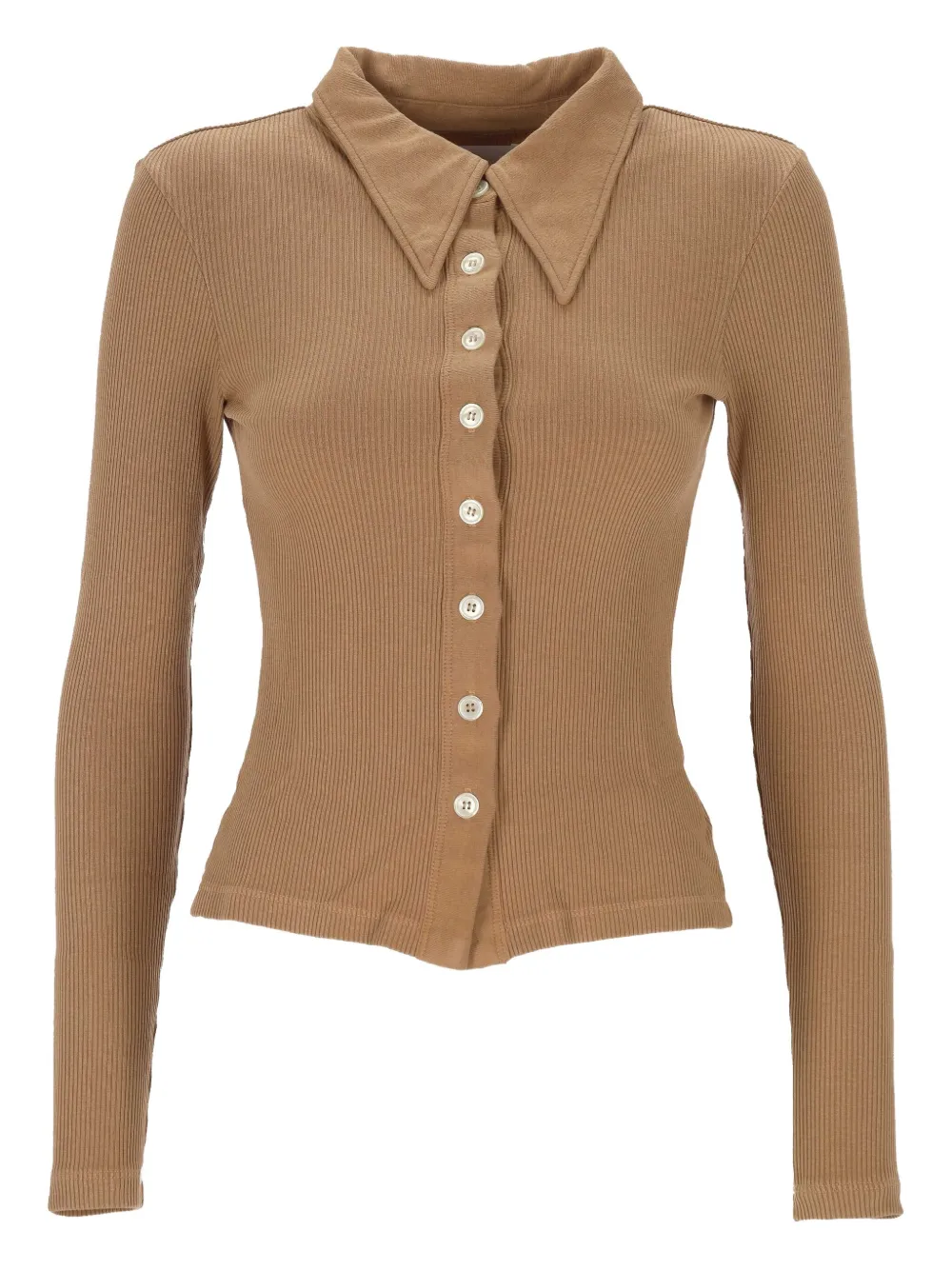 ribbed collared sweater